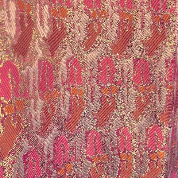 Pink Tartan Gorgeous Pencil Skirt Bright Yellow/Pink Colors Slit at the Back - Picture 3 of 13